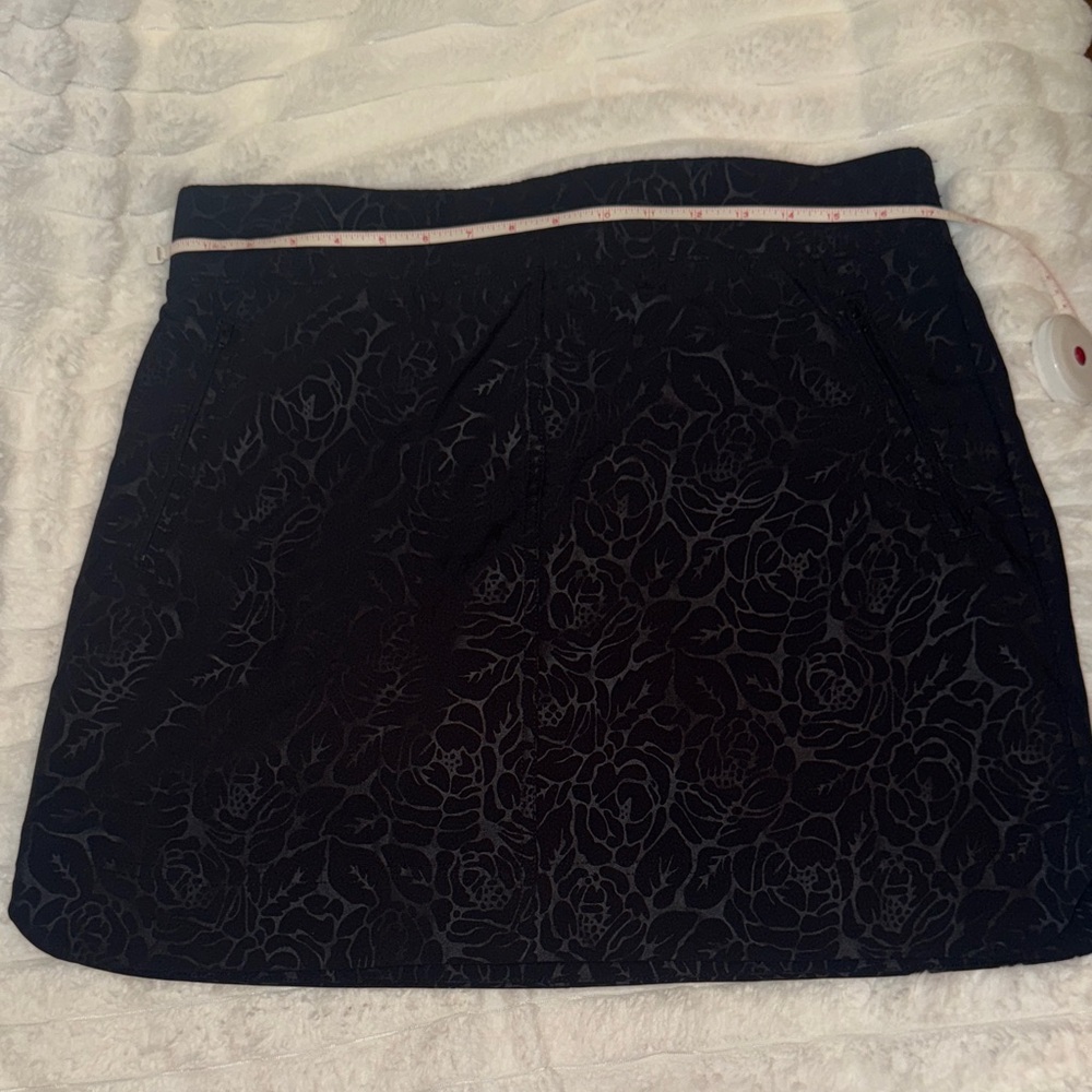 Orvis Black Floral Mini Skirt